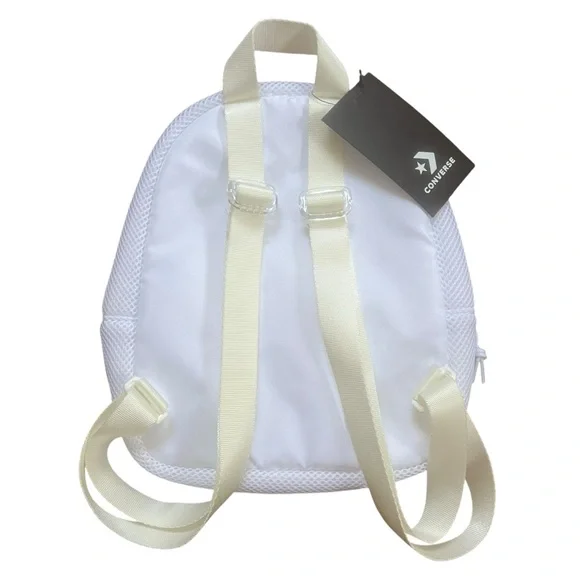 NWT CONVERSE WHITE & IVORY MESH MINI BACKPACK - Picture 5 of 7